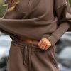 Long Sleeve Suit Zipper Lapel Top And Drawstring Trousers Fashion Casual Sports Clothing For Women – Bild 3