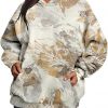 Women's Camouflage Hoodie Maple Leaf Print Oversized Sports Hoodie – Bild 9