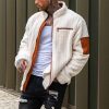 Color Collision Design Plush Jacket For Men – Bild 3