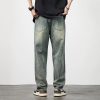 Distressed High Waist Jeans Men's Straight-leg Pants – Bild 5