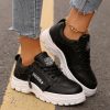 Lace-up Sports Shoes With Side-Zipper Design Fashion Thick-soled Round-toe Casual Shoes For Women Sneakers – Bild 7