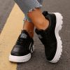 Lace-up Sports Shoes With Side-Zipper Design Fashion Thick-soled Round-toe Casual Shoes For Women Sneakers – Bild 2