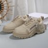 Lace-up Sports Shoes With Side-Zipper Design Fashion Thick-soled Round-toe Casual Shoes For Women Sneakers – Bild 6