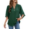 Casual Loose V-neck Shirt Top – Bild 6