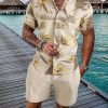 Coconut Tree 3d Printed Short Sleeve Shorts Suit – Bild 5