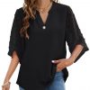 Casual Loose V-neck Shirt Top – Bild 3