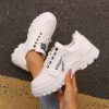 Lace-up Sports Shoes With Side-Zipper Design Fashion Thick-soled Round-toe Casual Shoes For Women Sneakers – Bild 10