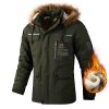 Men's Casual Hooded Jacket Parka Autumn And Winter Warm Solid Color Windproof Coat Outdoor Clothes With Multiple Pockets – Bild 2
