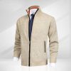 Men's Solid Color Stand Collar Cardigan Sweaters Coat – Bild 8