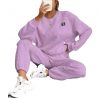 Women's Jacquard Long Sleeve Casual Round Neck Sweater Trousers Suit – Bild 7