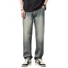 Distressed High Waist Jeans Men's Straight-leg Pants – Bild 4