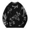 Men's Striped Round Neck Sweater Fleece-lined Thickened – Bild 2