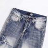 Men's Hole Patch Blue Small Feet Jeans – Bild 5