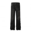 Retro Washed Black Craft Straight-through Men's Jeans – Bild 5