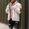 Color Collision Design Plush Jacket For Men – Bild 5