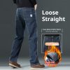 Autumn And Winter Straight Loose Plus Size Men's Fleece Padded Pants – Bild 3