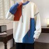 Colorblock Pullover Sweater Winter Fashion Long Sleeve Top Men's Clothing – Bild 9