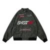 Men's Embroidered Letter Motorcycle Suit Leather Jacket – Bild 5