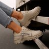 Lace-up Sports Shoes With Side-Zipper Design Fashion Thick-soled Round-toe Casual Shoes For Women Sneakers – Bild 3