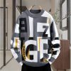 Men's Letter Jacquard Round Neck Loose Casual Sweater – Bild 2