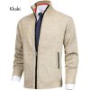 Men's Solid Color Stand Collar Cardigan Sweaters Coat – Bild 9