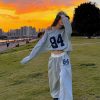 European And American Loose Casual Print Trousers Sweater Suit – Bild 5