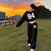European And American Loose Casual Print Trousers Sweater Suit – Bild 4