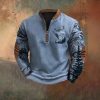 Polo Buckle Sweater Men's 3D Printing Half Zipper – Bild 4