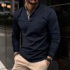 Men's Double Layer Lapel Polo Shirt Fashion Waffle Long-sleeved Tops Clothing – Bild 8