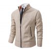 Men's Solid Color Stand Collar Cardigan Sweaters Coat – Bild 6