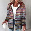 European And American Fashion Women's Wear Solid Color Plaid Hooded Jacket – Bild 2