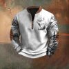 Polo Buckle Sweater Men's 3D Printing Half Zipper – Bild 5