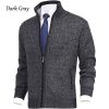 Men's Solid Color Stand Collar Cardigan Sweaters Coat – Bild 3