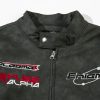 Men's Embroidered Letter Motorcycle Suit Leather Jacket – Bild 6