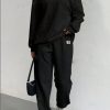 Women's Jacquard Long Sleeve Casual Round Neck Sweater Trousers Suit – Bild 6