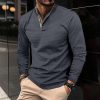 Men's Double Layer Lapel Polo Shirt Fashion Waffle Long-sleeved Tops Clothing – Bild 7