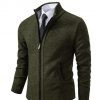 Men's Solid Color Stand Collar Cardigan Sweaters Coat – Bild 5