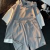 Fake Two-piece Waffle Short Sleeve Sports Set Men – Bild 5