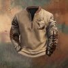 Polo Buckle Sweater Men's 3D Printing Half Zipper – Bild 3