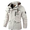 Men's Casual Hooded Jacket Parka Autumn And Winter Warm Solid Color Windproof Coat Outdoor Clothes With Multiple Pockets – Bild 6