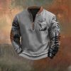 Polo Buckle Sweater Men's 3D Printing Half Zipper – Bild 2