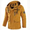 Men's Casual Hooded Jacket Parka Autumn And Winter Warm Solid Color Windproof Coat Outdoor Clothes With Multiple Pockets – Bild 10