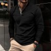 Men's Double Layer Lapel Polo Shirt Fashion Waffle Long-sleeved Tops Clothing – Bild 5