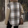 Lapel Pocket Plaid Colorblock Coat – Bild 2