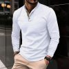 Men's Double Layer Lapel Polo Shirt Fashion Waffle Long-sleeved Tops Clothing – Bild 2