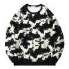 Men's Striped Round Neck Sweater Fleece-lined Thickened – Bild 6