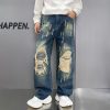 Loose Wide Leg Blue Washed Jeans – Bild 6