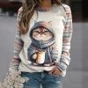 3D Printed Cat Pattern Sportswear Casual Hoodie Long Sleeve Top – Bild 3