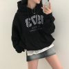 New Student Loose And Idle Letters Hooded Fleece Lined Sweater – Bild 2