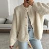 Solid Color Round Neck Single-breasted Coat – Bild 7